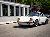 White Porsche 911 at Cars & Coffee in Oak Park