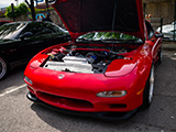 Open Hood on Red FD RX-7