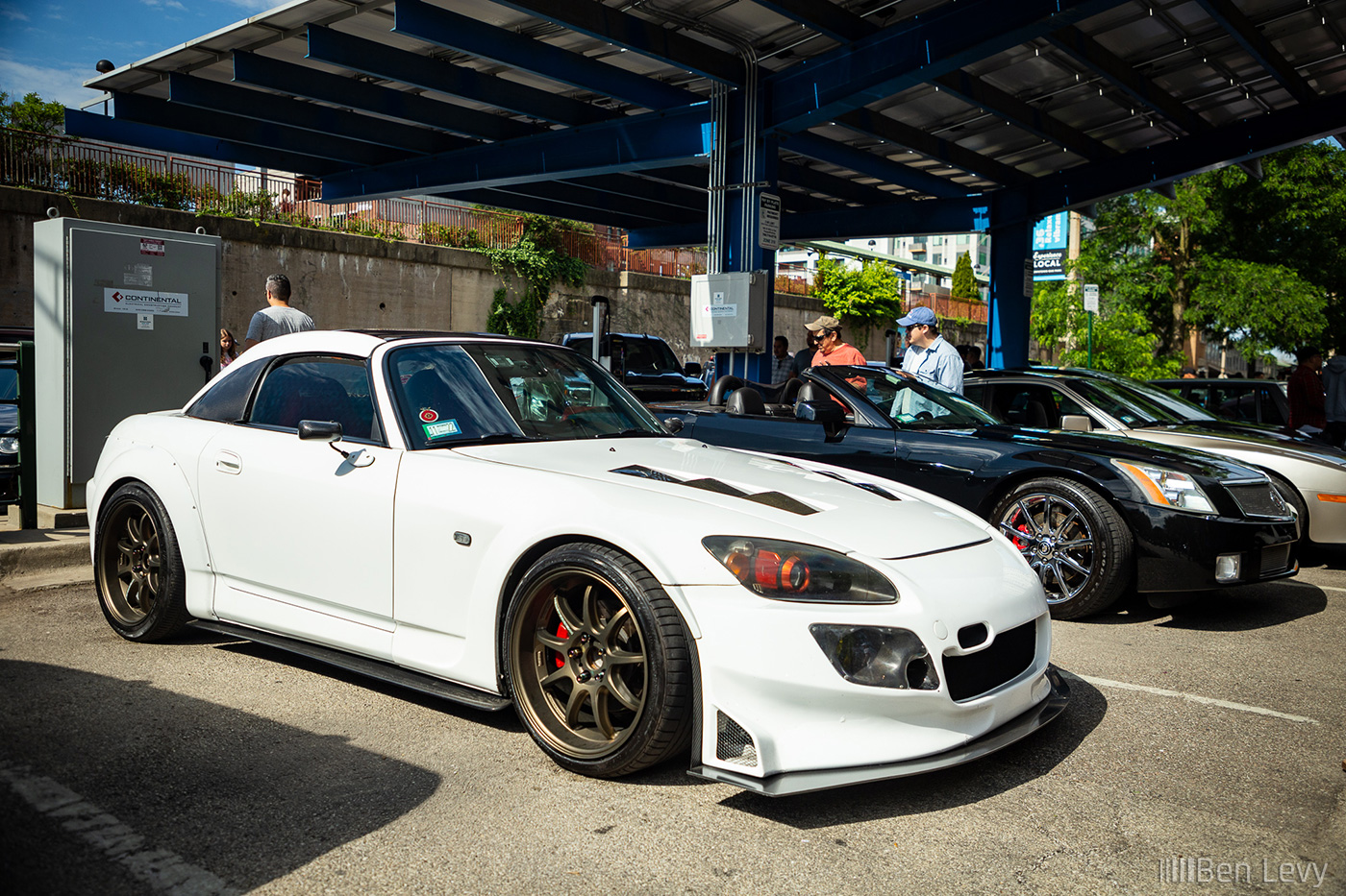 Modified White S2000 at Cars & Coffee Oak Park