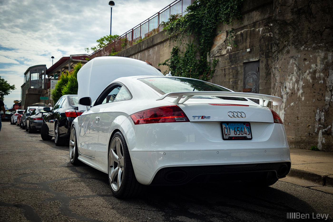 Rear Quarter of White Audi TT-RS