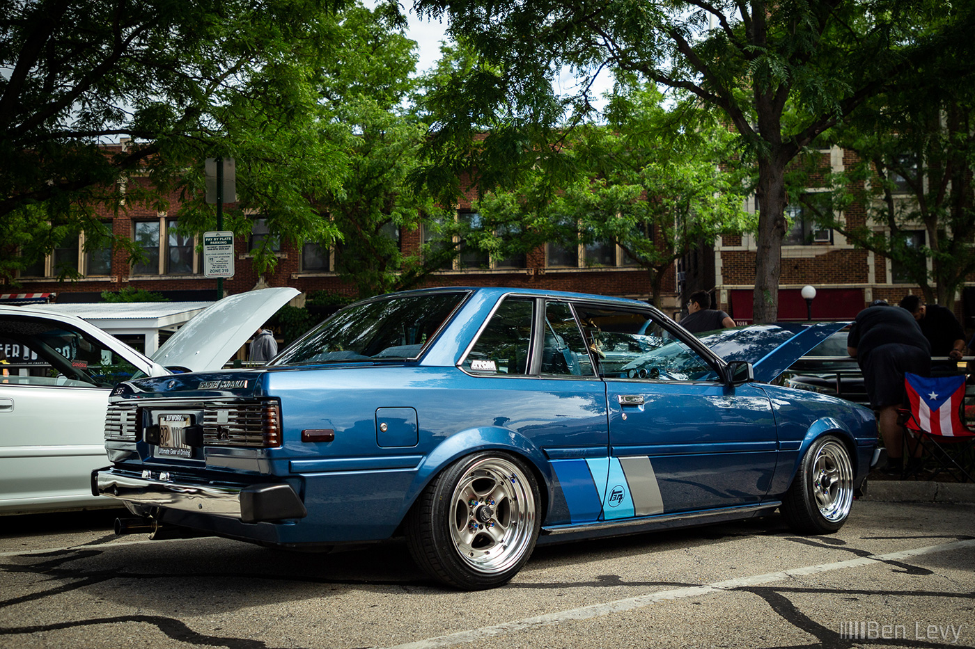 Blue Toyota Corolla Coupe at Cars & Coffee Oak Park