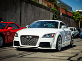 White Audi TT-RS at Cars & Coffee Oak Park