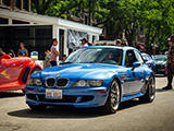 Blue BMW M Coupe at a Morning Car Meet