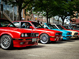 BMW E30s at Cars & Coffee Oak Park