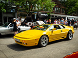 Clean Yellow Lotus Esprit at Cars & Coffee Oak Park