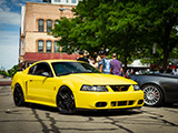 Yellow Terminator Cobra at Cars & Coffee Oak Park