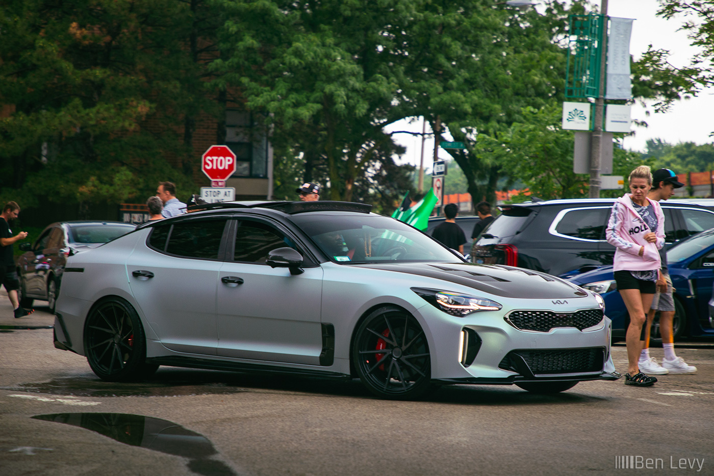 Wrapped Kia Stinger at Cars and Coffee