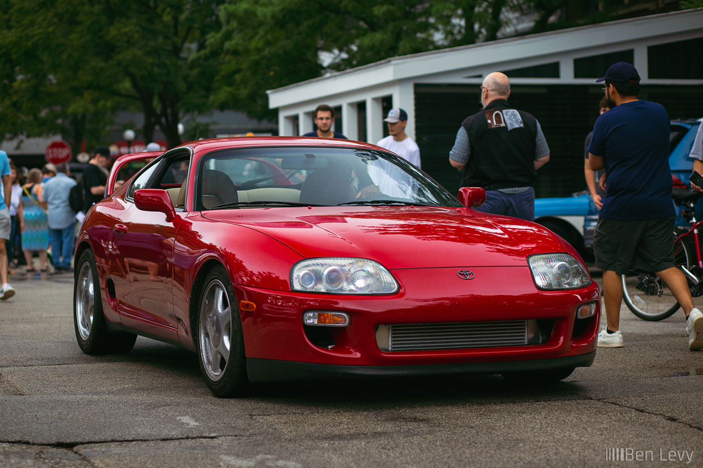 Red Toyota Supra at Cars & Coffee Oak Park