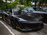 Black McLaren 600LT with Green Accents