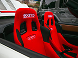 Red Sparco Sprint Seats in Toyota MR2