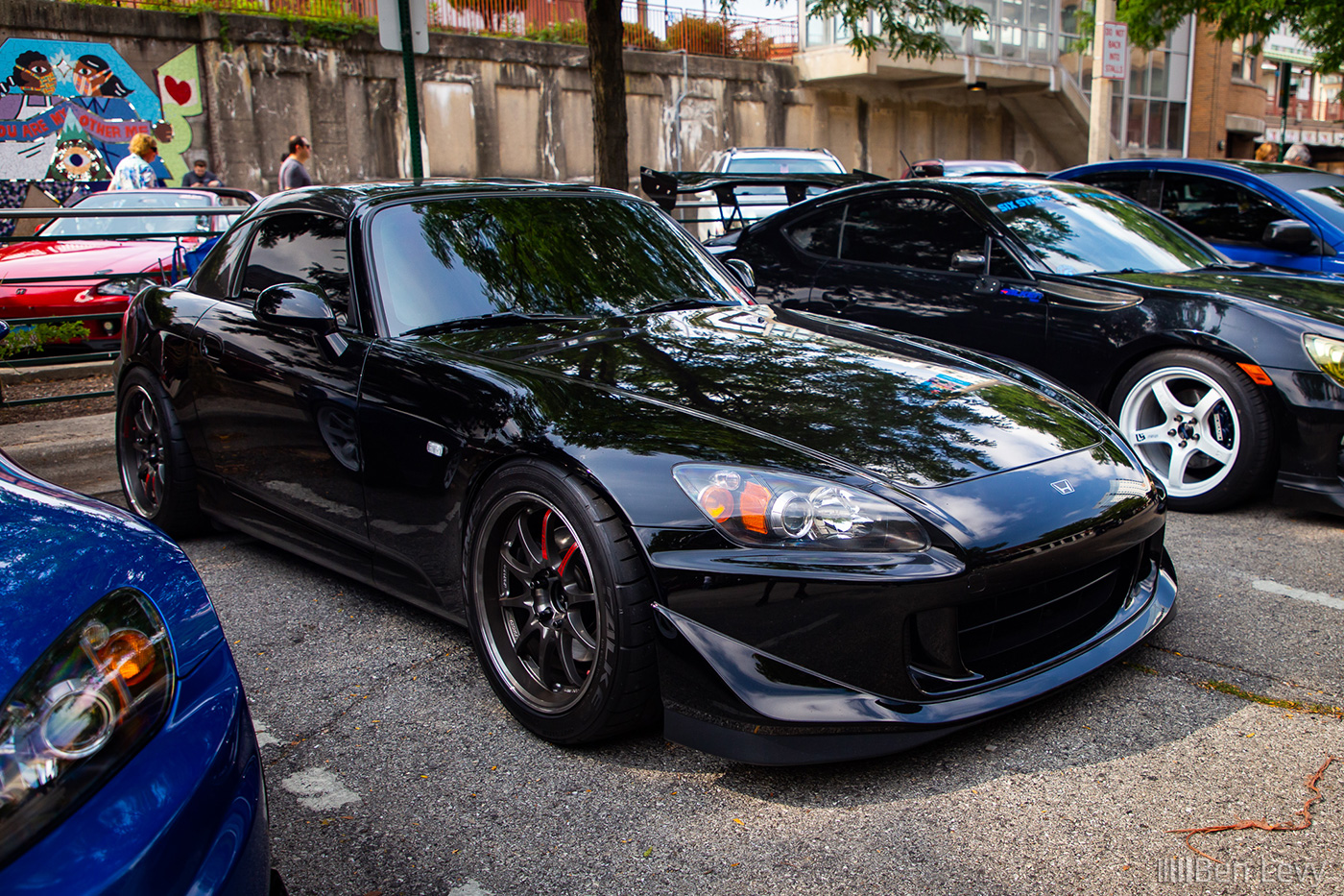 Black Honda S2000 with CR front lip