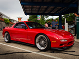 Red Mazda RX-7 at Cars & Coffee Oak Park