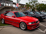 Red BMW 3 Series at Oak Park Car Meet
