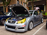 Silver Subaru Legacy at Cars & Coffee Oak Park