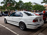 White BMW M5 at Oak Park Car Meet