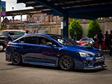 Blue Subaru WRX STI at Oak Park Car Meet