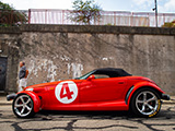 Red Plymouth Prowler with Number 4 Sticker