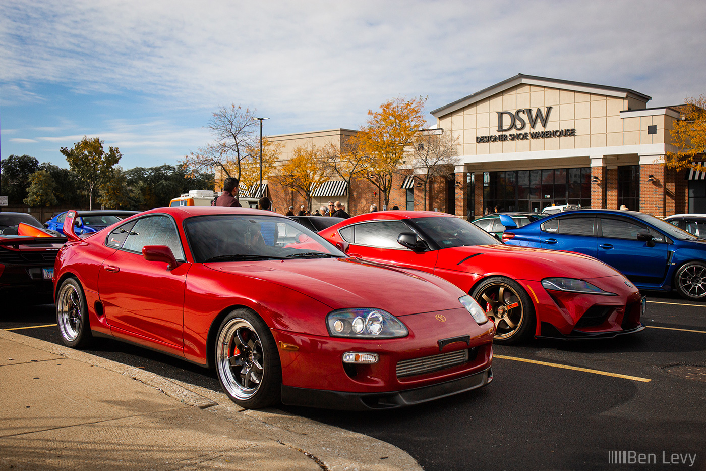 Red Supras at Morning Car Meet in River Forest, IL