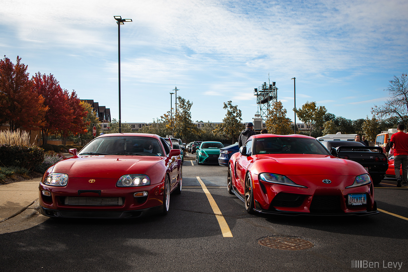 Pair of Red Supras at Cars & Coffee Oak Park