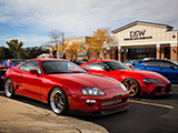 Red Supras at Morning Car Meet in River Forest, IL