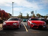 Pair of Red Supras at Cars & Coffee Oak Park