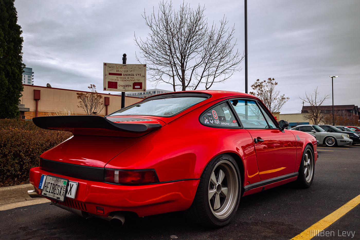 Red Porsche 911 at Thanksgiving Car Meet in River Forest