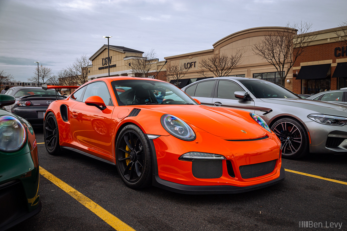 Orange Porsche 911 GT3 RS at Car Meet in River Forest, IL