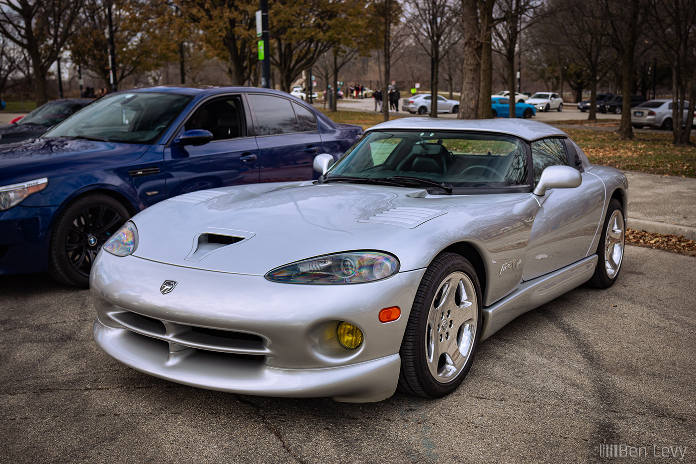 Silver Dodge Viper in Chicago Parking Lot