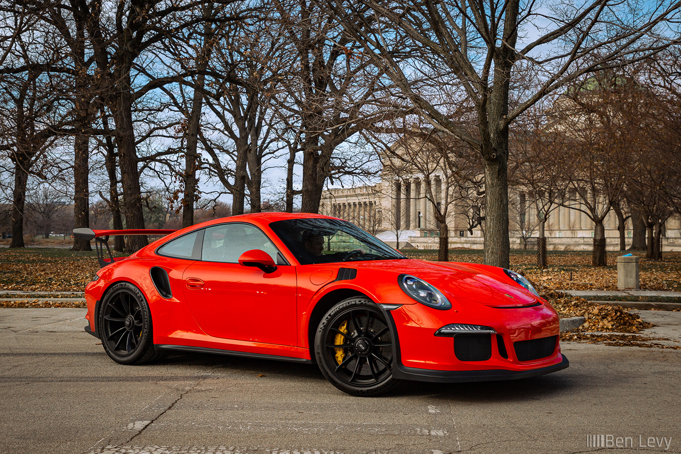 Orange Porsche 911 GT3 RS Behind the MSI for a Chicago Car Meet