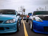 Blue Lexus IS300 and Nissan 350Z