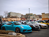 Porsches in Parking Lot for a Thanksgiving Meet