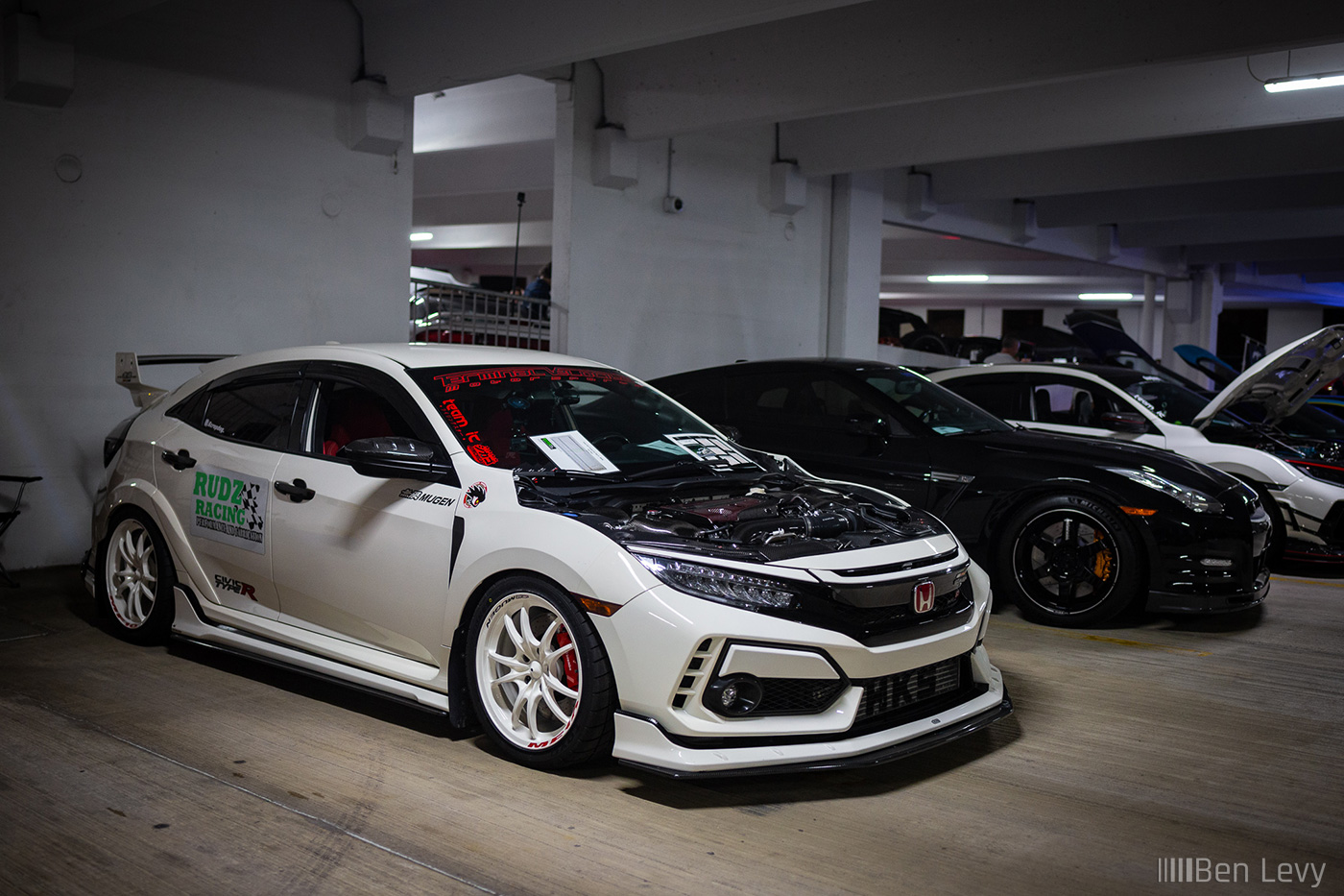 White FK8 Civic Type-R at the Parking Garage Party
