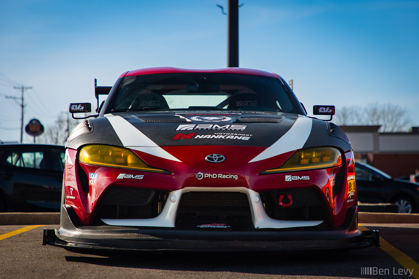 Front of PhD Racing Lab's A90 Supra