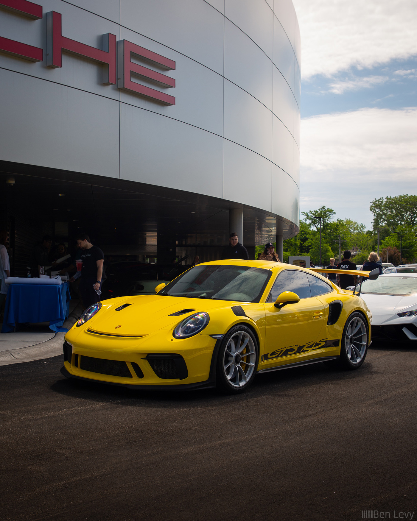 Yellow Porsche 911 GT3 RS at Porsche Lincolnwood