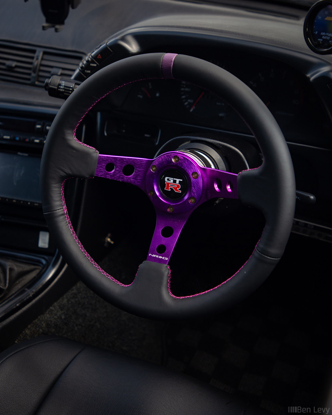 Anodized Purple Steering Wheel in R32 Skyline GT-R