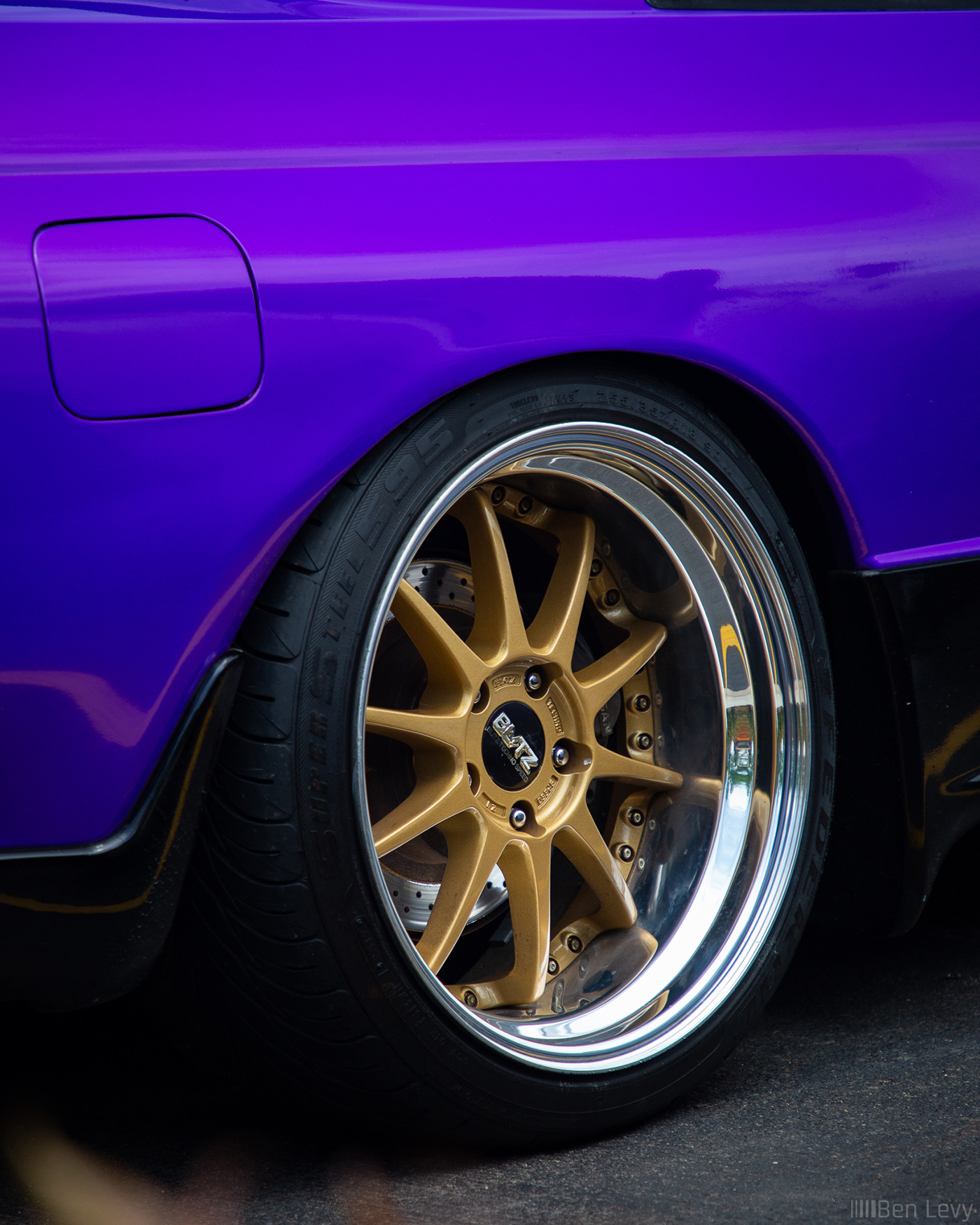 Gold Three Piece Blitz Wheel on R32 Skyline GT-R