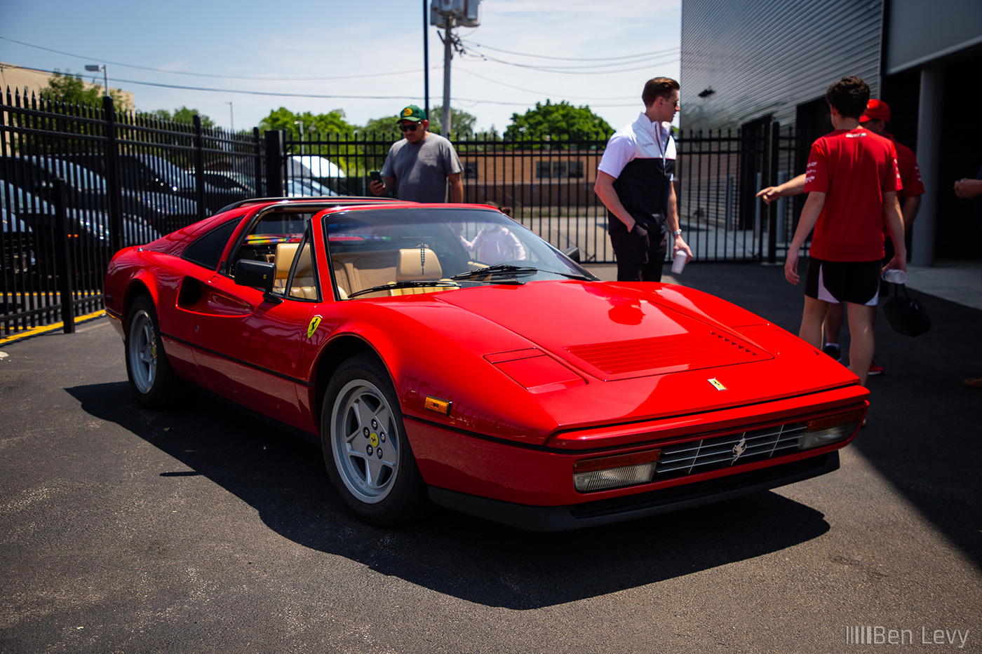 Red Ferrari 328 GTS at a cars and coffee outside of Chicago
