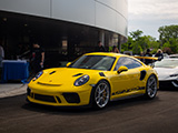 Yellow Porsche 911 GT3 RS at Porsche Lincolnwood