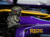 Godzilla Doll on RB26 Engine
