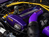 Purple Valve Cover and Gold Strut Bar on R32 Nissan Skyline GT-R
