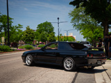 Black Skyline GT-R leaving a cars and coffee