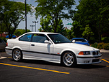 White E36 BMW M3 Coupe at Cars and Coffee in Lincolnwood