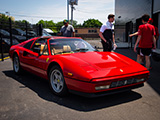 Red Ferrari 328 GTS at a cars and coffee outside of Chicago