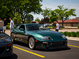 Green Mk4 Toyota Supra at Cars and Coffeee in Lincolnwood