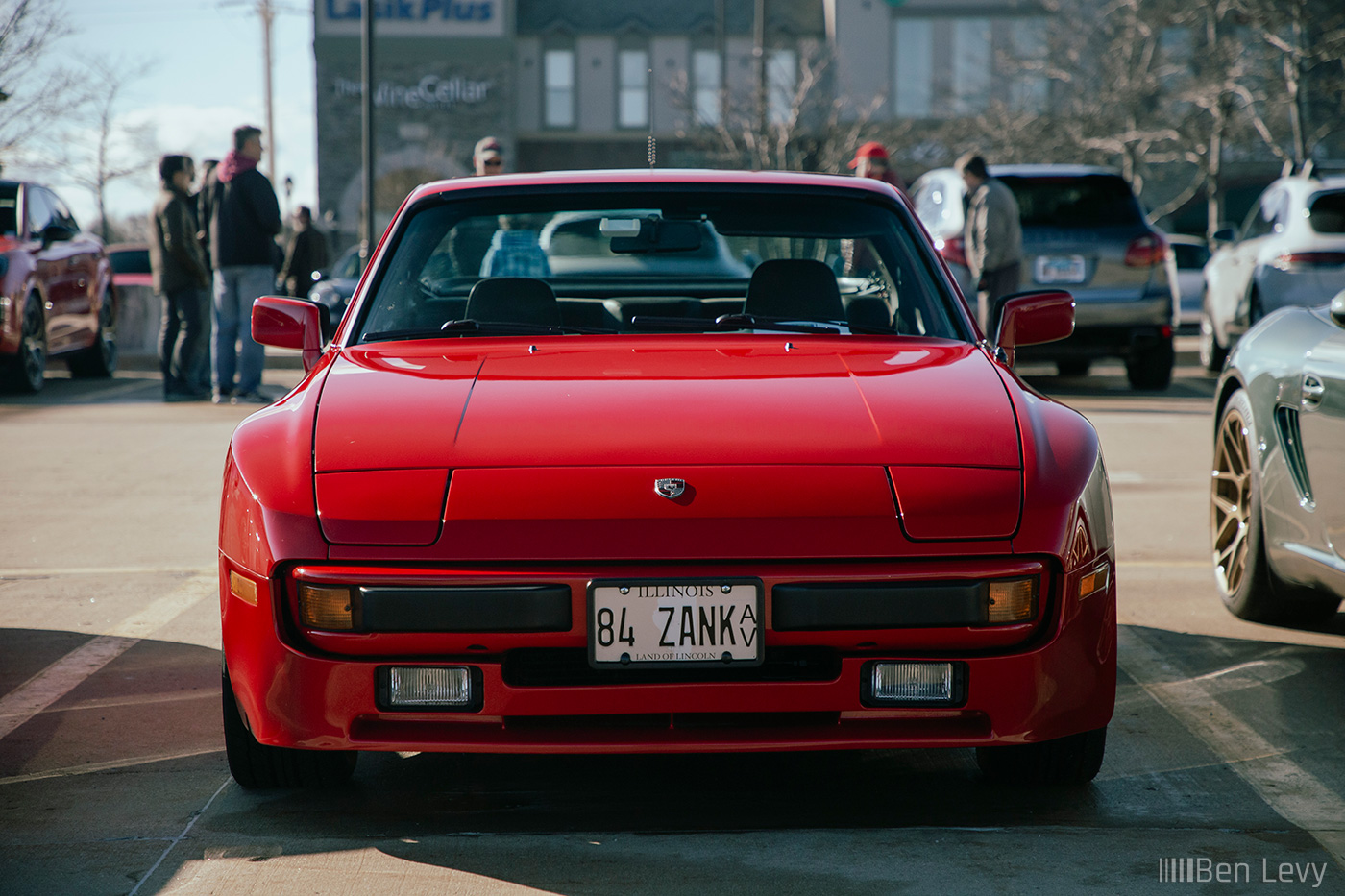 Front of Red Porsche 944 at Car Meet in Oak Brook, IL