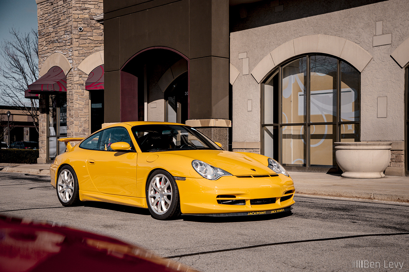 Yellow 996 Porsche 911 GT3 at Porsches & Pastries