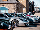 Line of Porsches at Labriola Bakery & Cafe in Oak Brook