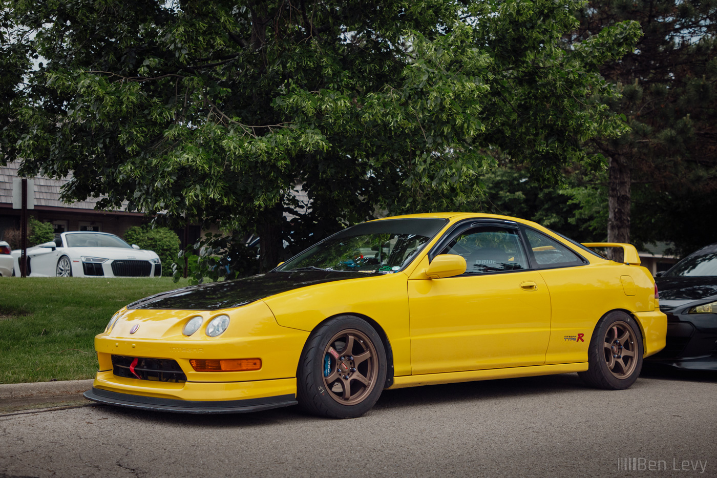 Yellow Acura Integra at Car Meet in Lake Forest