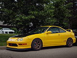 Yellow Acura Integra at Car Meet in Lake Forest