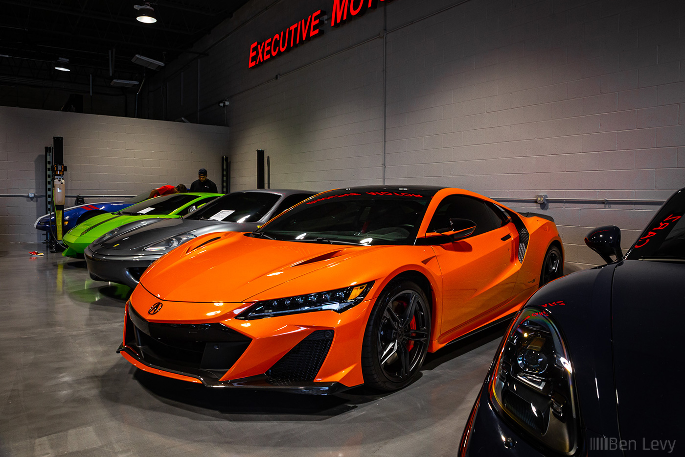 Orange Acura NSX TypeS in a Lake Forest Dealership